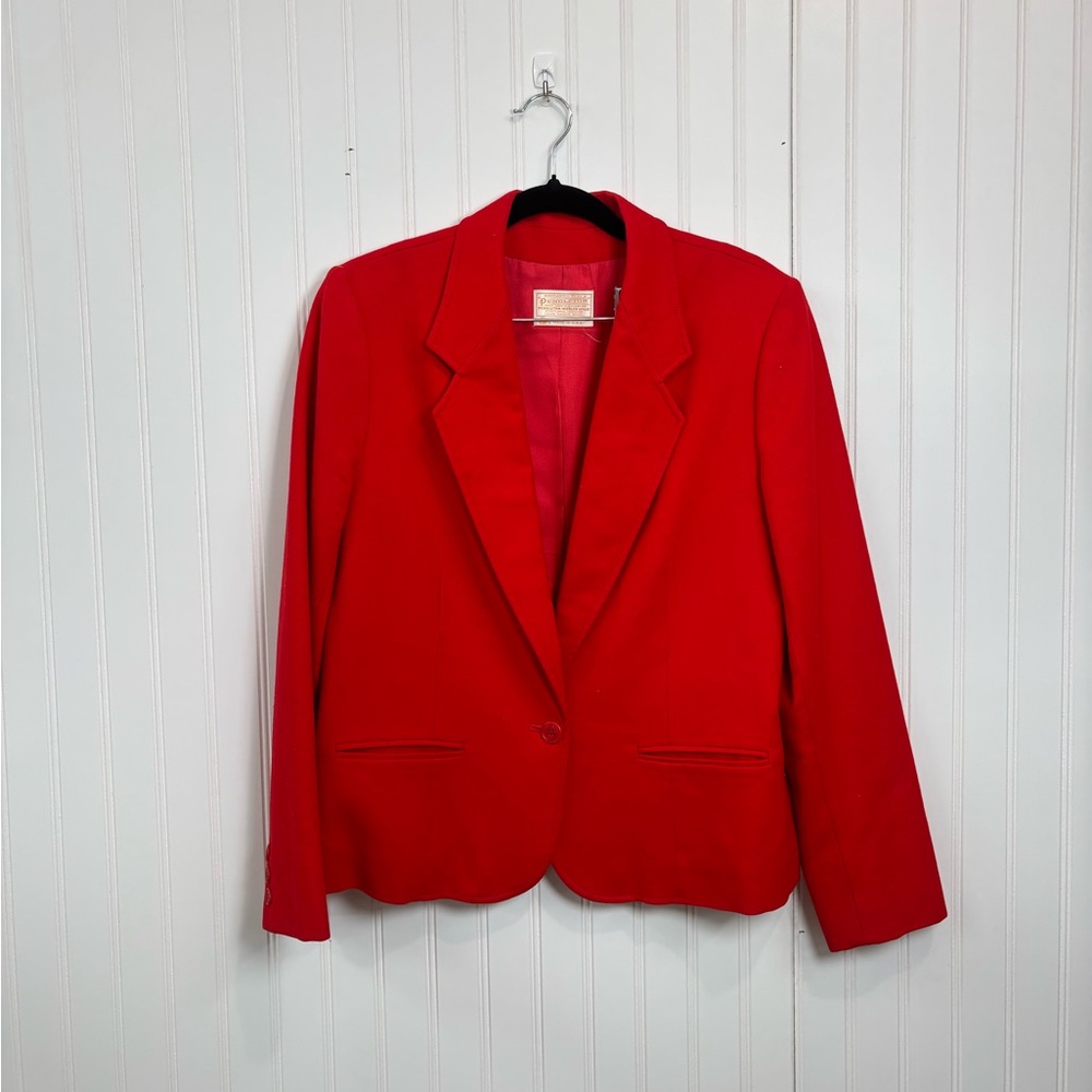 Pendleton vintage Classic Red Wool single button … - image 1